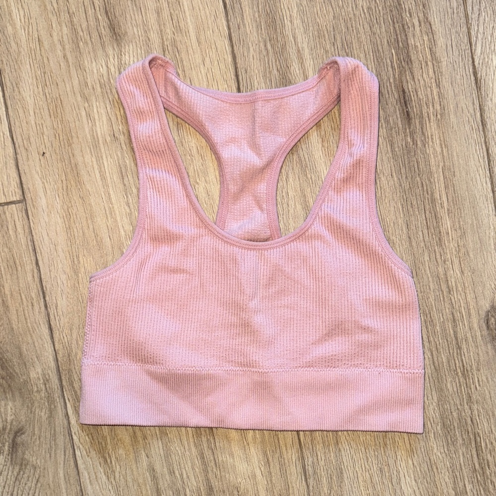 HONEYDEW Intimates Blush Light Pink Racerback Sport Bra Style Crop Tank Top NWOT